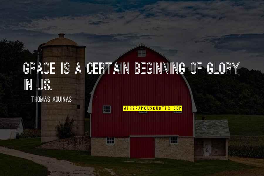 Meena Keshwar Kamal Quotes By Thomas Aquinas: Grace is a certain beginning of glory in