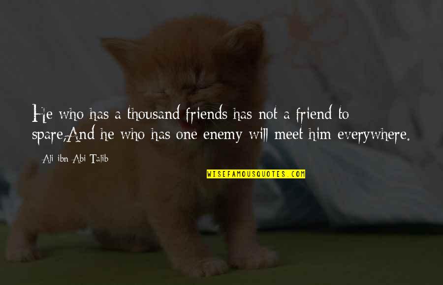 Meet Friends Quotes By Ali Ibn Abi Talib: He who has a thousand friends has not