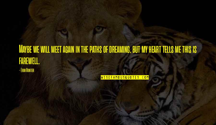 Meet Me In Your Dreams Quotes By Erin Hunter: Maybe we will meet again in the paths