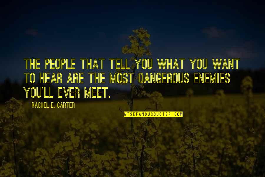 Meet You Love Quotes By Rachel E. Carter: The people that tell you what you want