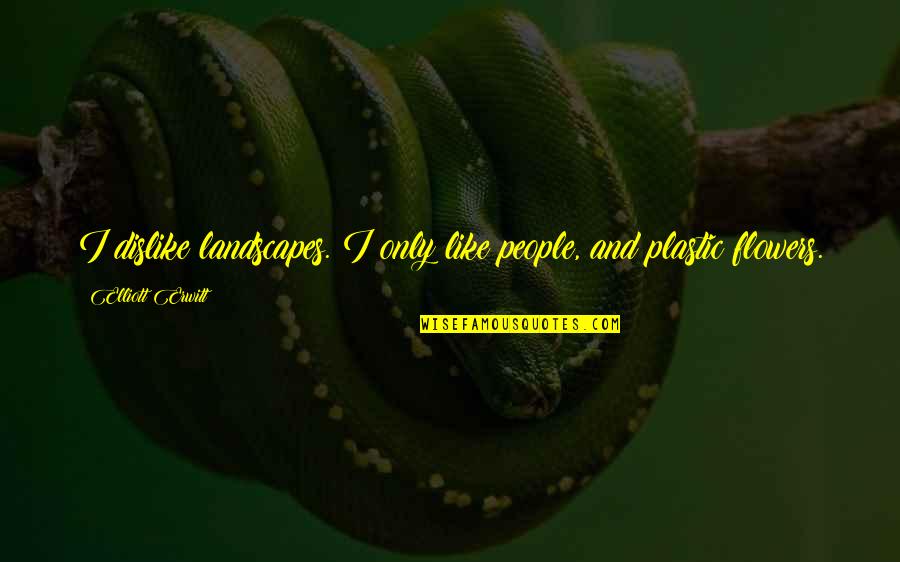 Meetha Paan Quotes By Elliott Erwitt: I dislike landscapes. I only like people, and