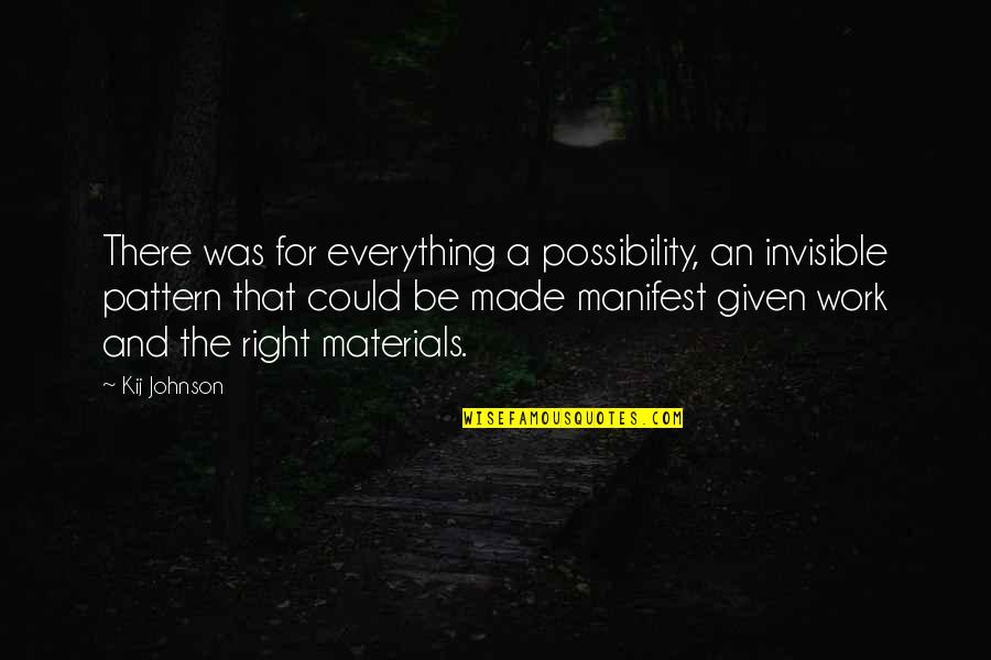 Meeting Life's Challenges Quotes By Kij Johnson: There was for everything a possibility, an invisible