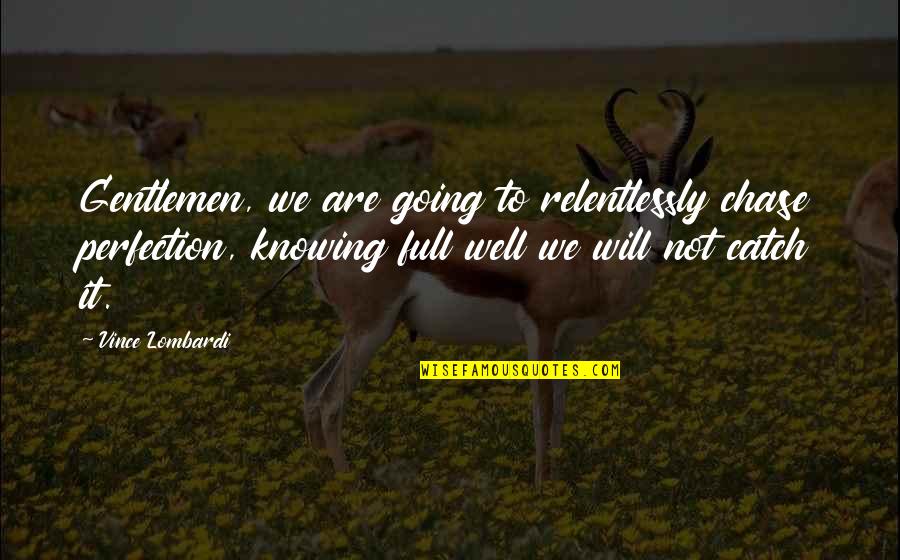 Meeting Someone At The Right Time Quotes By Vince Lombardi: Gentlemen, we are going to relentlessly chase perfection,