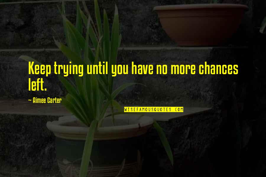 Meeting Someone Online Quotes By Aimee Carter: Keep trying until you have no more chances