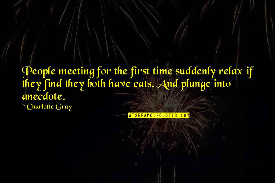 Meeting Time Quotes By Charlotte Gray: People meeting for the first time suddenly relax
