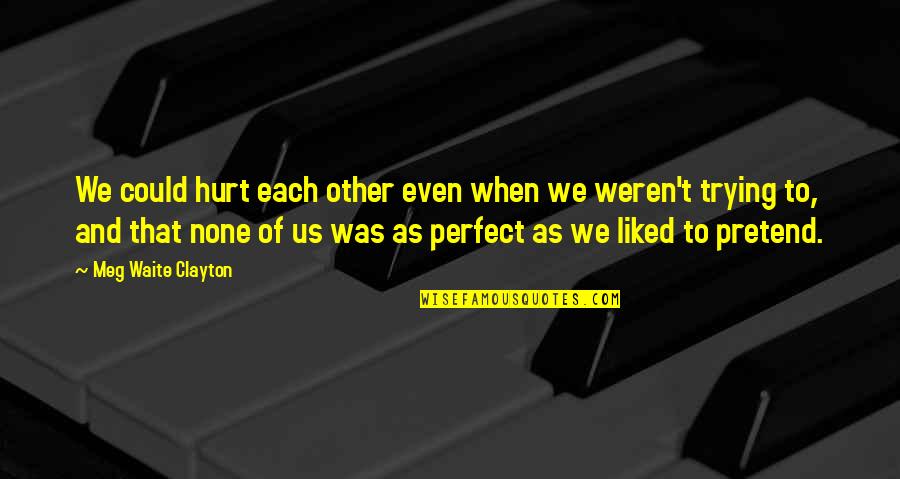 Meeting You Sooner Quotes By Meg Waite Clayton: We could hurt each other even when we Meeting You Sooner Quotes By Meg Waite Clayton: We could hurt each other even when we