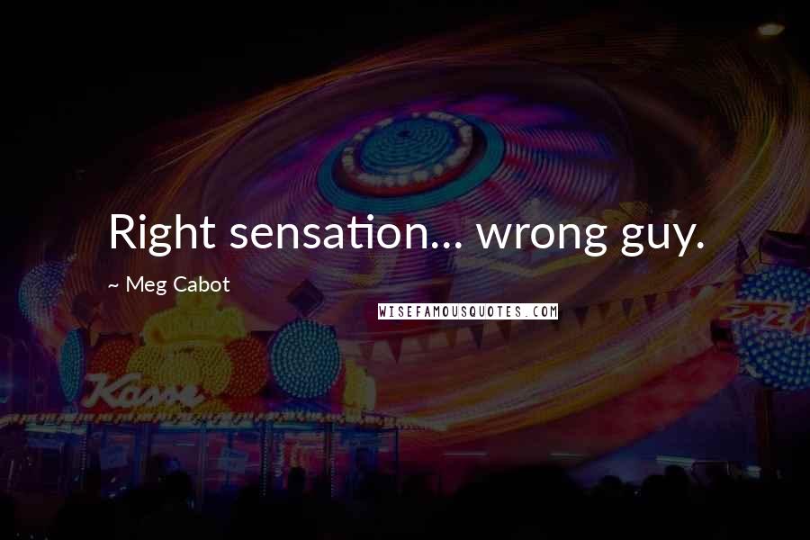 Meg Cabot quotes: Right sensation... wrong guy.