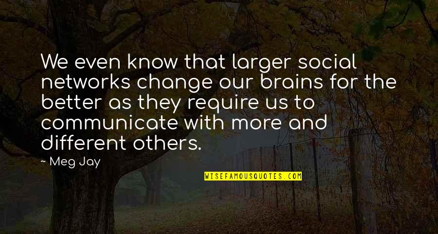 Meg Jay Quotes By Meg Jay: We even know that larger social networks change