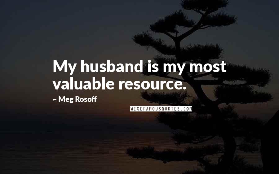 Meg Rosoff quotes: My husband is my most valuable resource.