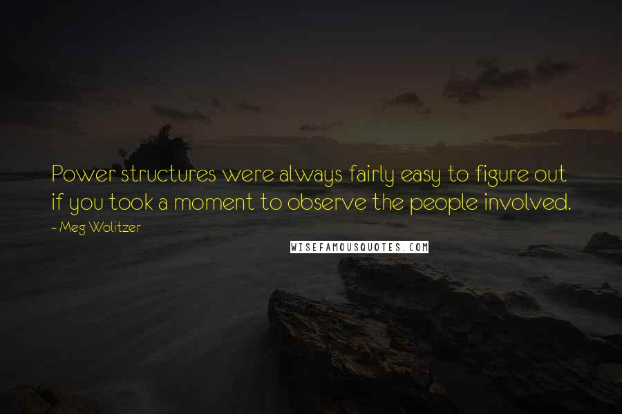 Meg Wolitzer quotes: Power structures were always fairly easy to figure out if you took a moment to observe the people involved.