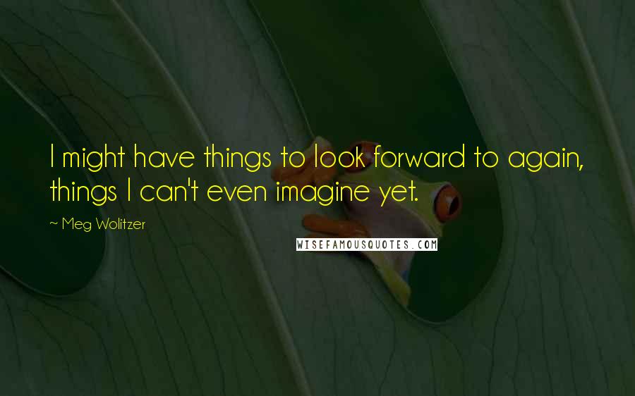 Meg Wolitzer quotes: I might have things to look forward to again, things I can't even imagine yet.
