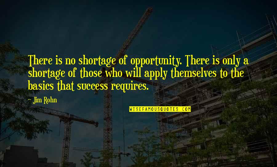 Megalopolis Quotes By Jim Rohn: There is no shortage of opportunity. There is