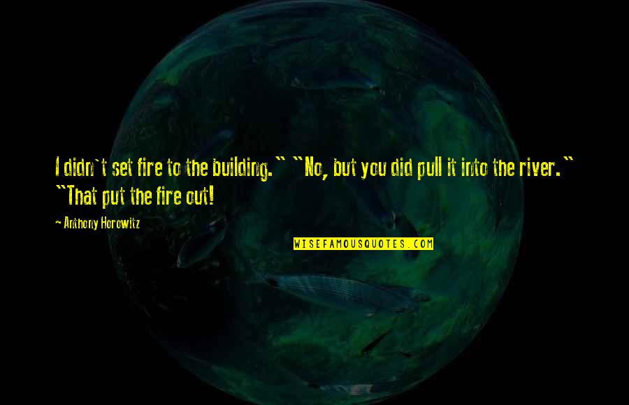 Megamouth Quotes By Anthony Horowitz: I didn't set fire to the building." "No,