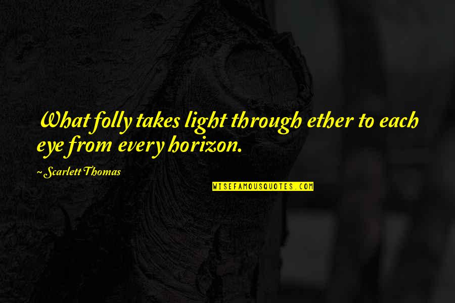 Megan Rapinoe Quote Quotes By Scarlett Thomas: What folly takes light through ether to each Megan Rapinoe Quote Quotes By Scarlett Thomas: What folly takes light through ether to each