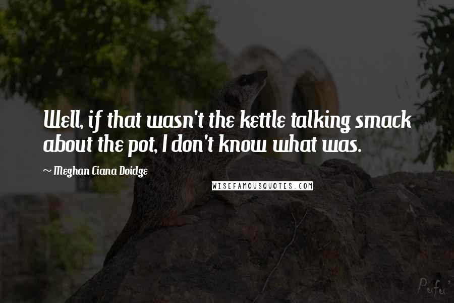 Meghan Ciana Doidge quotes: Well, if that wasn't the kettle talking smack about the pot, I don't know what was.