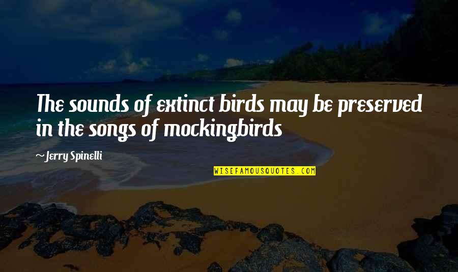 Meghan Hughes Quotes By Jerry Spinelli: The sounds of extinct birds may be preserved