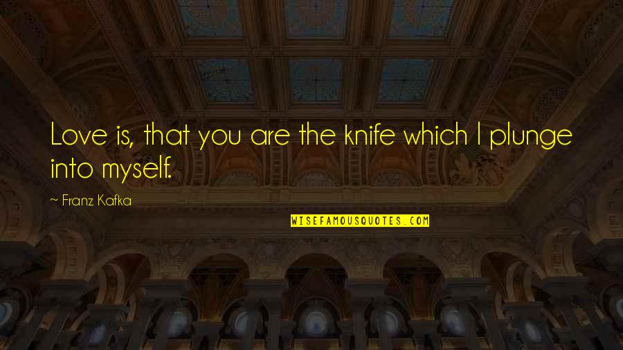 Megiddo's Shadow Quotes By Franz Kafka: Love is, that you are the knife which