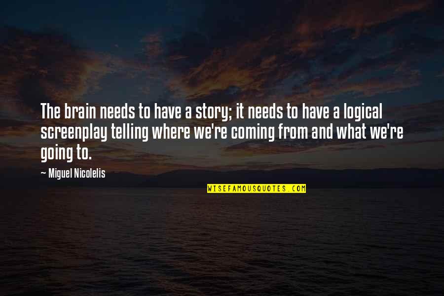 Megillat Quotes By Miguel Nicolelis: The brain needs to have a story; it