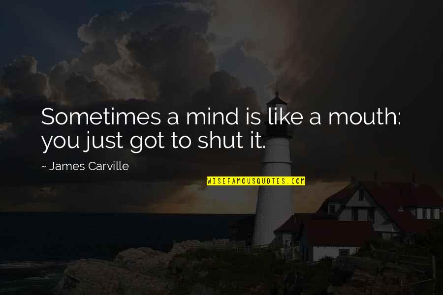 Megvania Quotes By James Carville: Sometimes a mind is like a mouth: you