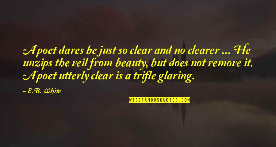 Mehal Meda Quotes By E.B. White: A poet dares be just so clear and Mehal Meda Quotes By E.B. White: A poet dares be just so clear and