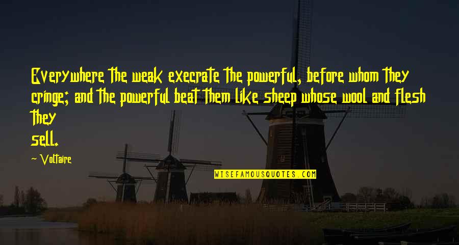 Mehalic Paving Quotes By Voltaire: Everywhere the weak execrate the powerful, before whom Mehalic Paving Quotes By Voltaire: Everywhere the weak execrate the powerful, before whom
