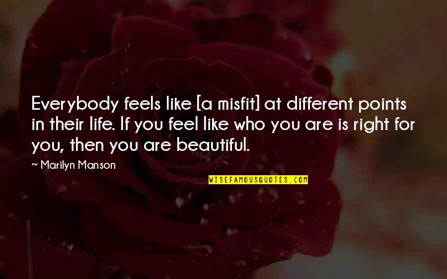 Mehanizam Misicne Quotes By Marilyn Manson: Everybody feels like [a misfit] at different points