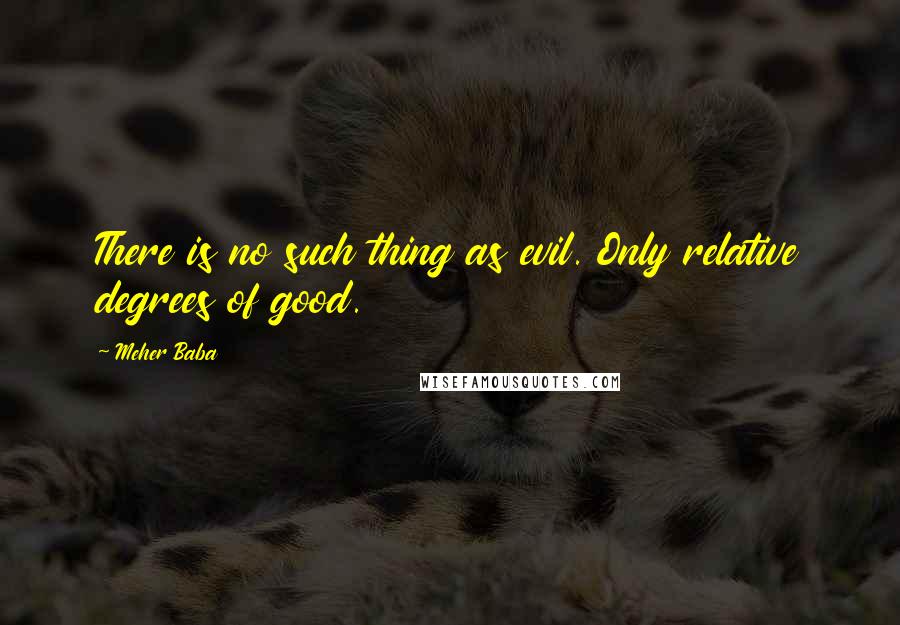 Meher Baba quotes: There is no such thing as evil. Only relative degrees of good.