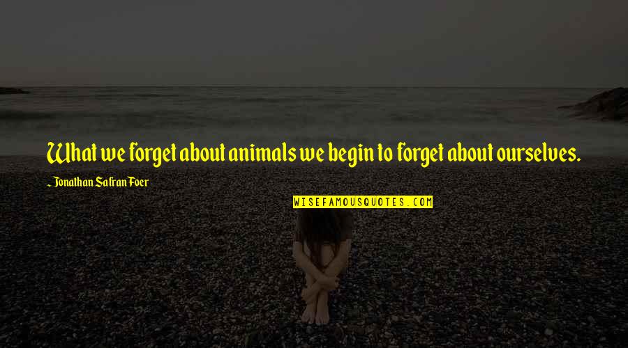 Mehler Hagestrom Quotes By Jonathan Safran Foer: What we forget about animals we begin to Mehler Hagestrom Quotes By Jonathan Safran Foer: What we forget about animals we begin to