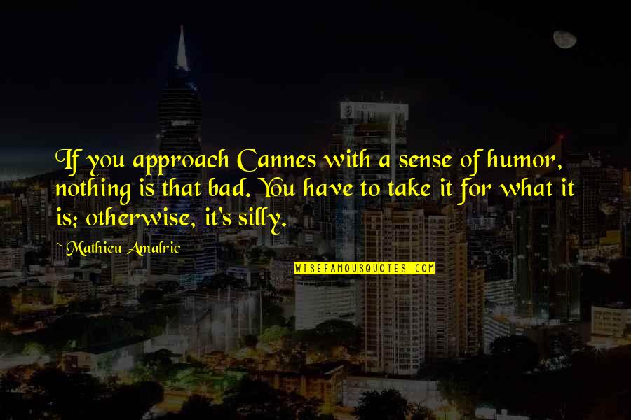 Mehlinger 1995 Quotes By Mathieu Amalric: If you approach Cannes with a sense of Mehlinger 1995 Quotes By Mathieu Amalric: If you approach Cannes with a sense of