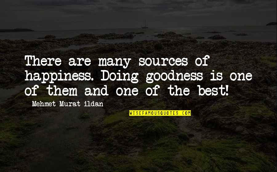 Mehmet Murat Ildan Quotations Quotes By Mehmet Murat Ildan: There are many sources of happiness. Doing goodness