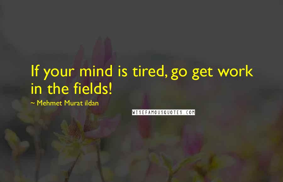 Mehmet Murat Ildan quotes: If your mind is tired, go get work in the fields!