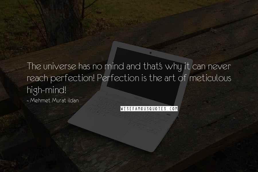 Mehmet Murat Ildan quotes: The universe has no mind and that's why it can never reach perfection! Perfection is the art of meticulous high-mind!