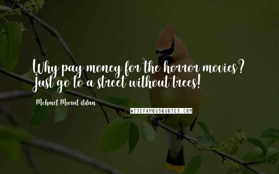 Mehmet Murat Ildan quotes: Why pay money for the horror movies? Just go to a street without trees!