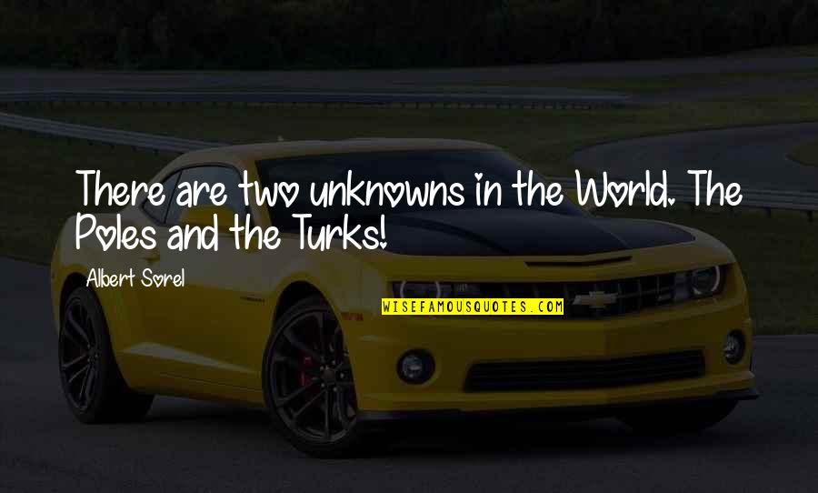 Mehner Weiser Quotes By Albert Sorel: There are two unknowns in the World. The