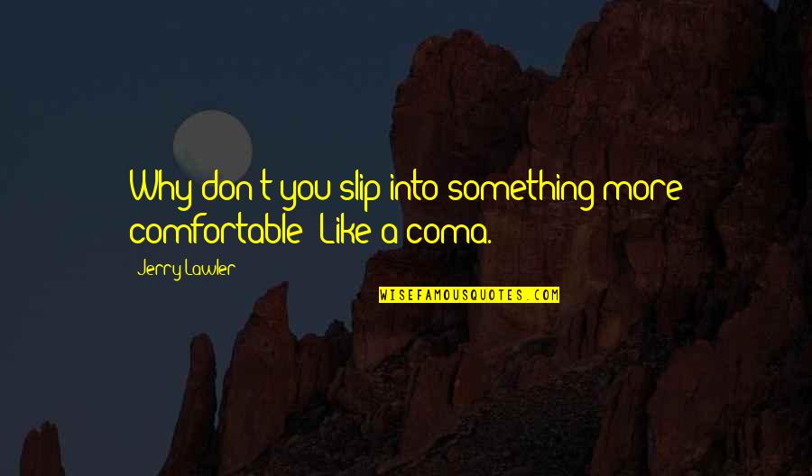 Mehretu Quotes By Jerry Lawler: Why don't you slip into something more comfortable?