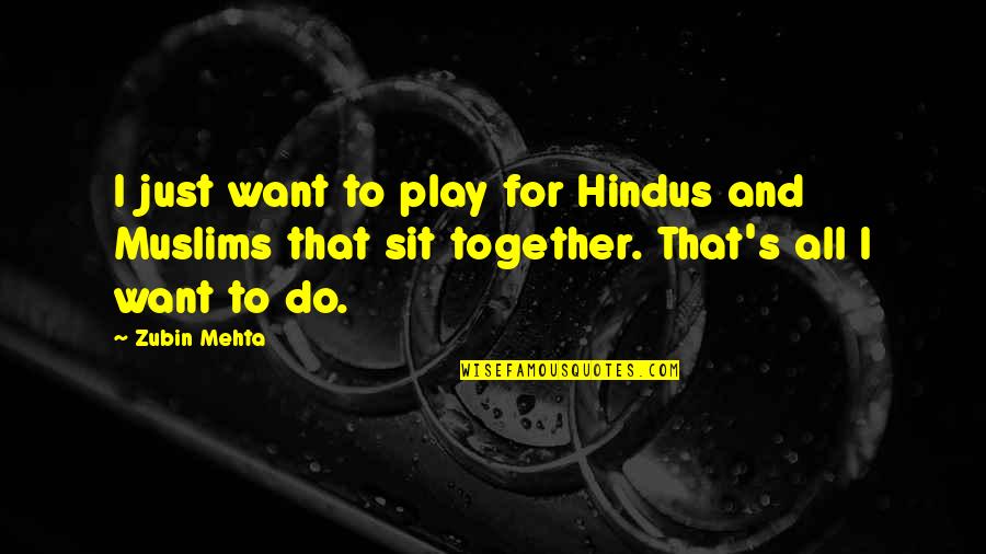 Mehta's Quotes By Zubin Mehta: I just want to play for Hindus and