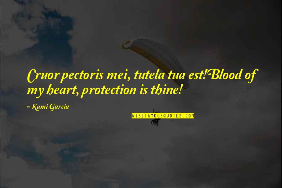 Mei Mei Quotes By Kami Garcia: Cruor pectoris mei, tutela tua est!Blood of my