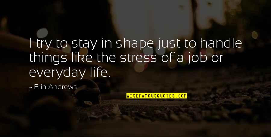 Meiklokjes Kopen Quotes By Erin Andrews: I try to stay in shape just to Meiklokjes Kopen Quotes By Erin Andrews: I try to stay in shape just to