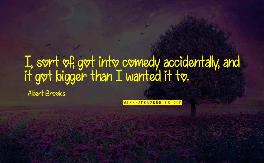 Meilee Quotes By Albert Brooks: I, sort of, got into comedy accidentally, and