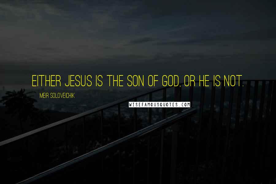 Meir Soloveichik quotes: Either Jesus is the son of God, or he is not.