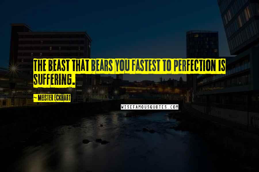 Meister Eckhart quotes: The beast that bears you fastest to perfection is suffering.