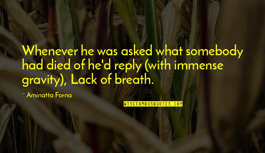 Meisterwerke Schulte Quotes By Aminatta Forna: Whenever he was asked what somebody had died