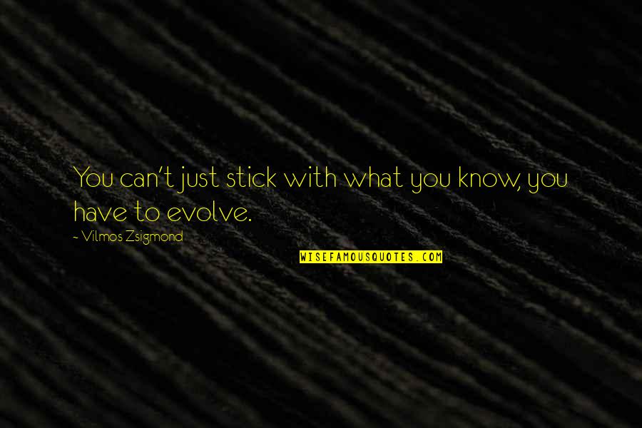 Mejorador Quotes By Vilmos Zsigmond: You can't just stick with what you know,