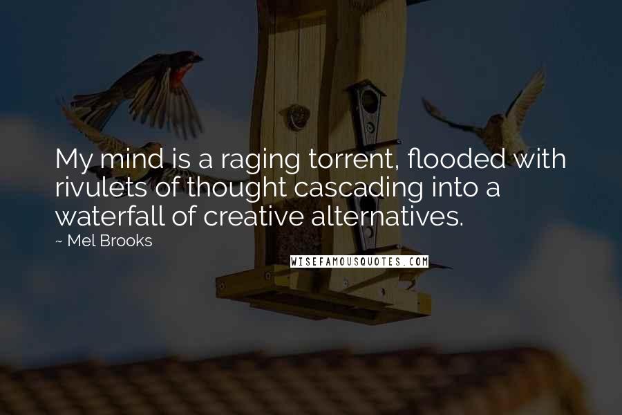 Mel Brooks quotes: My mind is a raging torrent, flooded with rivulets of thought cascading into a waterfall of creative alternatives.