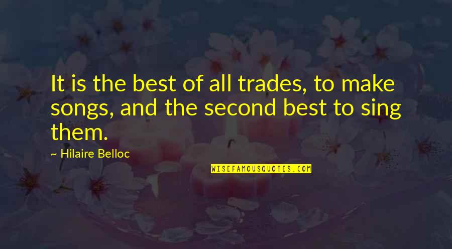 Mel Flight Of The Conchords Quotes By Hilaire Belloc: It is the best of all trades, to