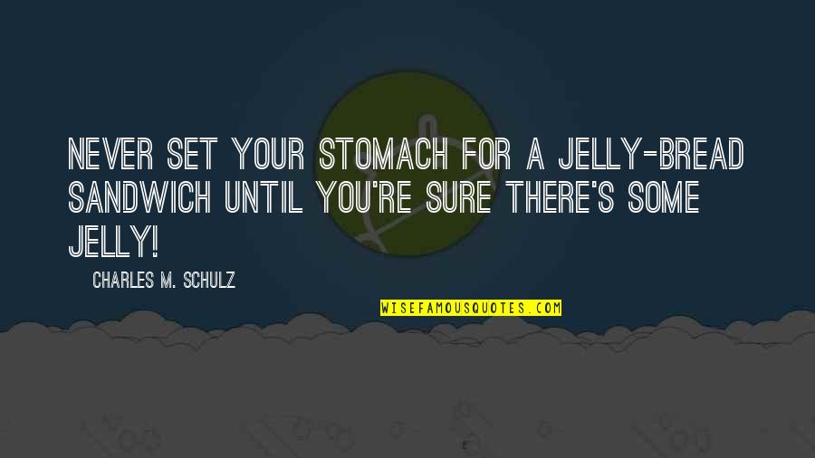Melancholiac Quotes By Charles M. Schulz: Never set your stomach for a jelly-bread sandwich