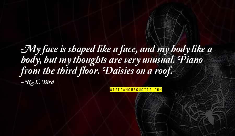 Melandridae Quotes By R.X. Bird: My face is shaped like a face, and Melandridae Quotes By R.X. Bird: My face is shaped like a face, and