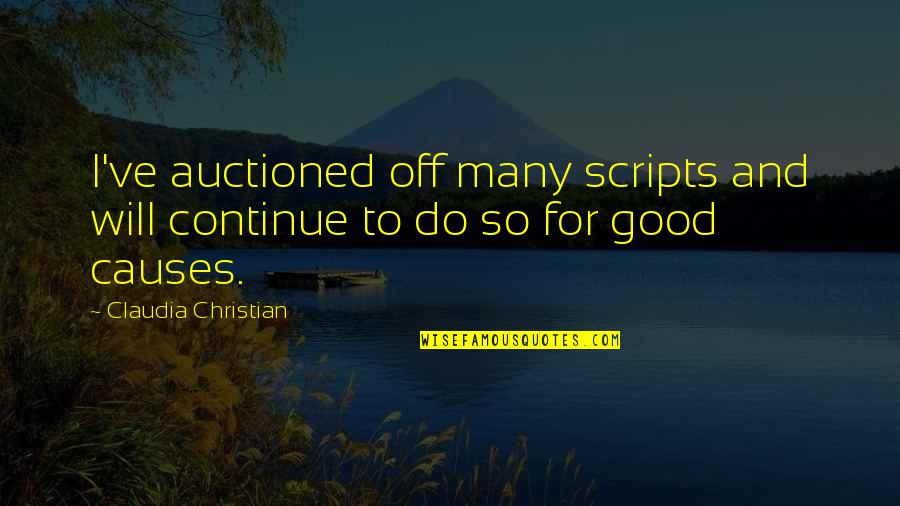 Melanesian Art Quotes By Claudia Christian: I've auctioned off many scripts and will continue Melanesian Art Quotes By Claudia Christian: I've auctioned off many scripts and will continue