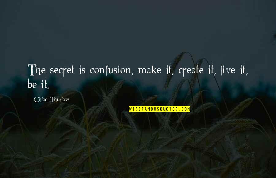 Melange Fabric Quotes By Chloe Thurlow: The secret is confusion, make it, create it, Melange Fabric Quotes By Chloe Thurlow: The secret is confusion, make it, create it,