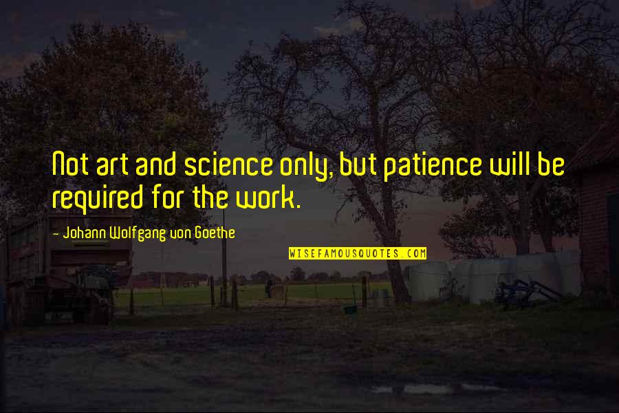 Melanite Quotes By Johann Wolfgang Von Goethe: Not art and science only, but patience will